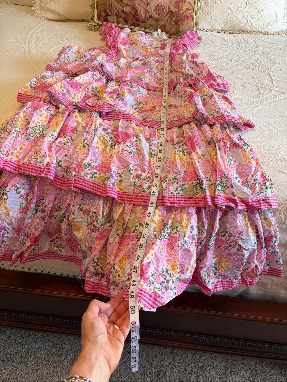 Simply Southern Pink Floral Tiered Ruffle Dress - Picture 10 of 10